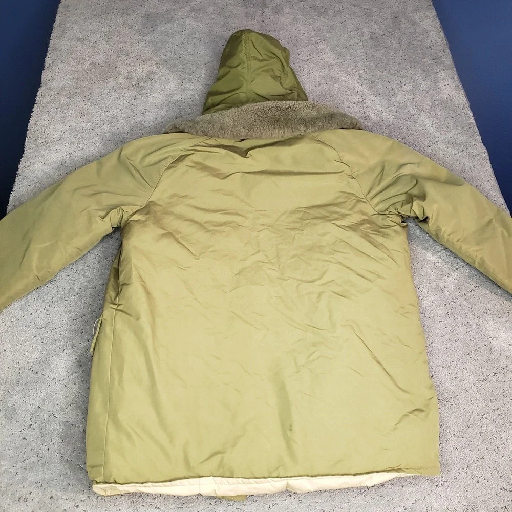 Vintage Eddie Bauer Jacket Mens Large Green Goose Down Puffer Hooded Hunting